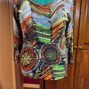 NWT- Alberto Makali colorful pointelle knit lightweight sweater - Size XL